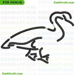 Line Drawing For A Bird Embroidery Design 2