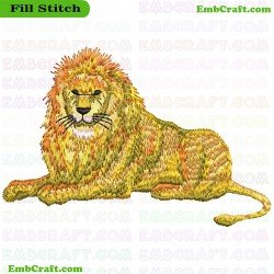 Lion Embroidery Design 5