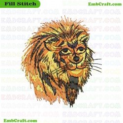 Lion Face Embroidery Design 12