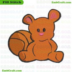 Little Bear With A Basketball Embroidery Design 809