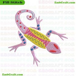 Lizard Deco Lizards Embroidery Design 6