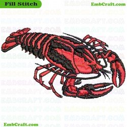 Lobster Embroidery Design 21