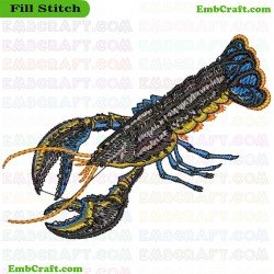 Lobster Embroidery Design 47