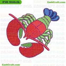 Lobster Embroidery Design 50