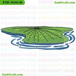 Lotus Leaf Floating On Water Embroidery Design 8