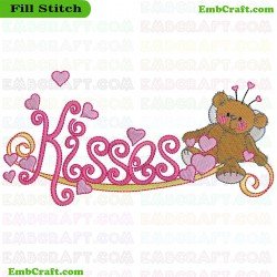 Love Message With A Bear Embroidery Design 9