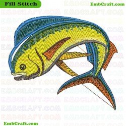 Mahi Mahi Fish Embroidery Design 50