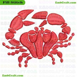 Marine Crab Embroidery Design 93