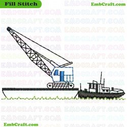 Marine Crane Embroidery Design 56