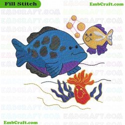 Marine Life Embroidery Design 11