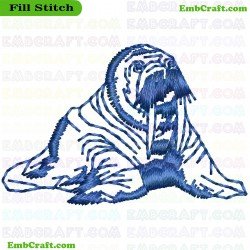 Marine Seal Embroidery Design 74