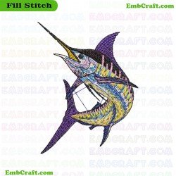 Marlin Fish Embroidery Design 45