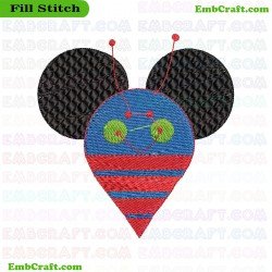 Mickey Mouse Inspired Bee Embroidery Design 2