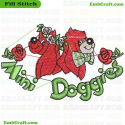 Mini Doggies Embroidery Design 44