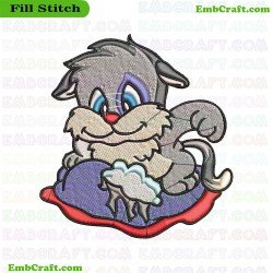 Mischievous Cat Embroidery Design 10