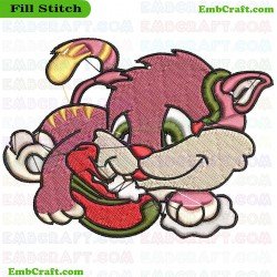 Mischievous Cat Embroidery Design 4