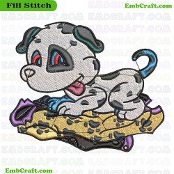 Mischievous Dog Embroidery Design 4