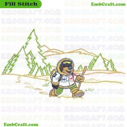 Mountain Bear For Kids Embroidery Design 11