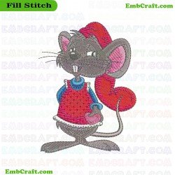 Mouse Embroidery Design 4