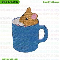 Mouse In A Mug Embroidery Design 8