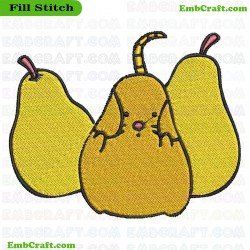 Mouse In Pear Embroidery Design 6