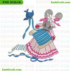 Mrs Mouse Embroidery Design 2