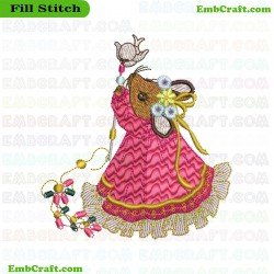 Mrs Mouses Festive Attire Embroidery Design 12