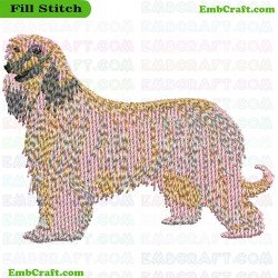 Multicolored Dog Embroidery Design 389