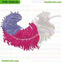 Multicolored Feather Embroidery Design 4