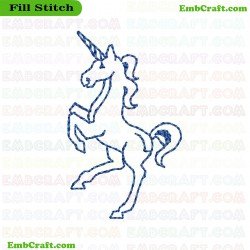 Mythical Horse Drawing Embroidery Design 91