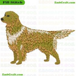 Nature Inspired Golden Retriever Dog Embroidery Design 398