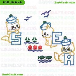 Nautical For Kids Embroidery Design 9