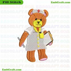 Nurse Bear Embroidery Design 405