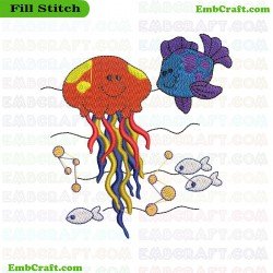 Ocean Friends Embroidery Design 6