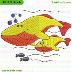 Ocean Friends Embroidery Design 7