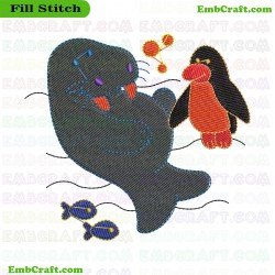 Ocean Friends Embroidery Design 8