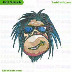 Orangutan Face Embroidery Design 3