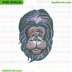 Orangutan Face Embroidery Design 5