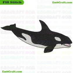 Orca Artwork Embroidery Design 66