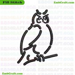 Owl Sketch Embroidery Design 9