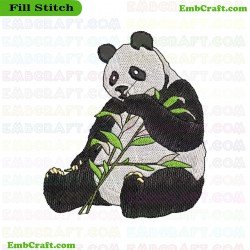 Panda Bear Embroidery Design 385