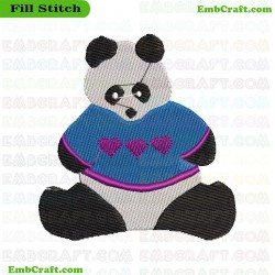 Panda Bear Embroidery Design 912