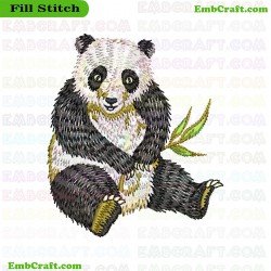 Panda Embroidery Design 34