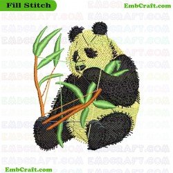 Panda Embroidery Design 6