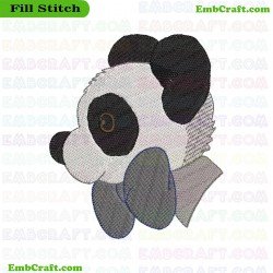 Panda Face Embroidery Design 817