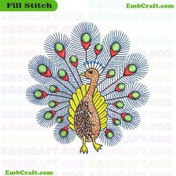 Peacock Embroidery Design 160