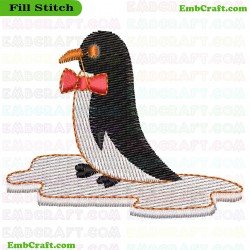 Penguin Embroidery Design 120