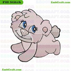 Pink Bear Embroidery Design 304