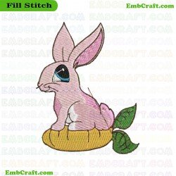 Pink Bunny Embroidery Design 2