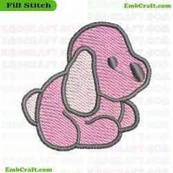 Pink Dog Embroidery Design 396